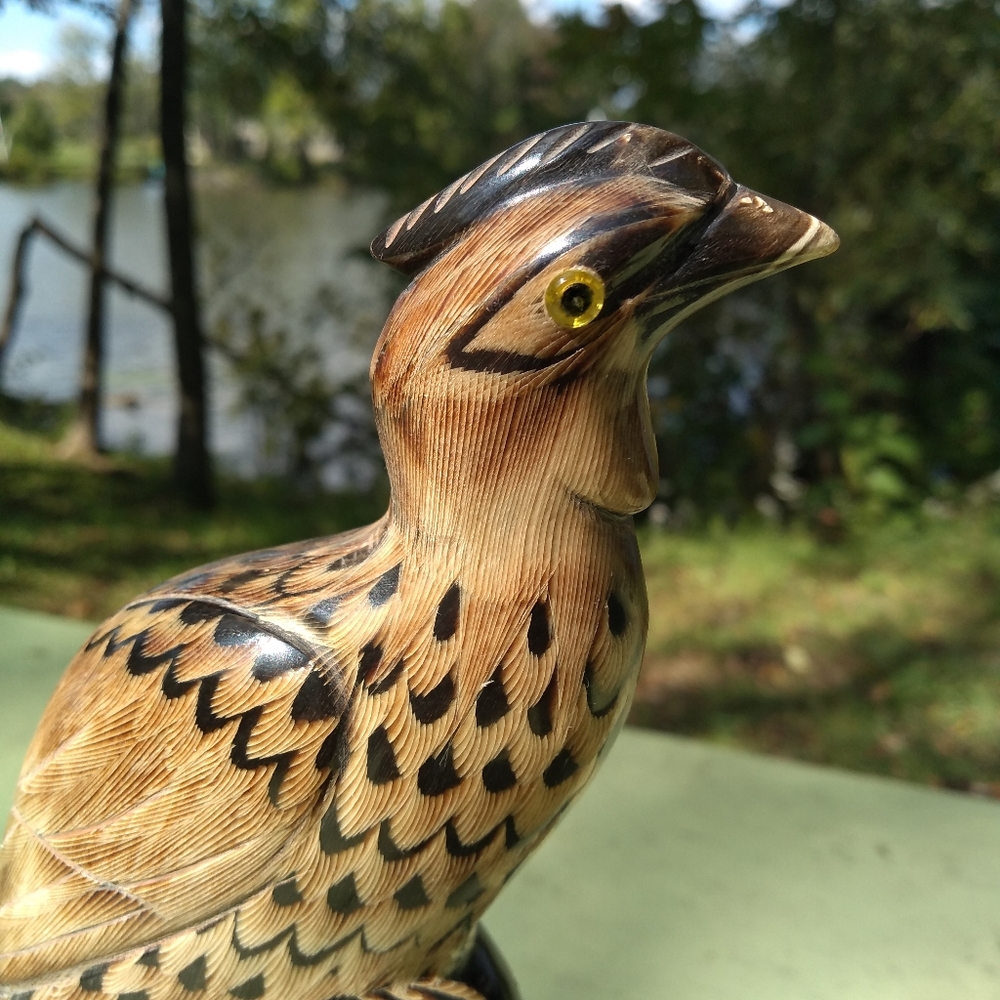 Detailed Quetzal Statue, Carved from Horn, Bangkok, Thailand, Bird, Peac… - Picture 6 of 12